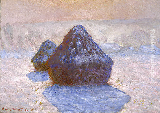 Monet haystacks snow effect