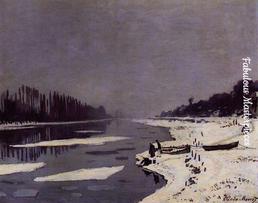 monet ice floes on the seine at Bougival