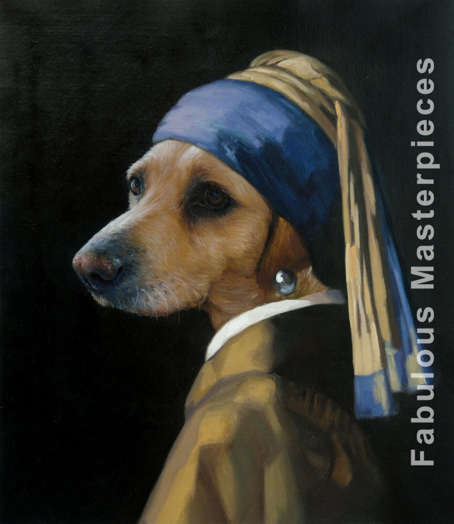 dog with a pearl earring